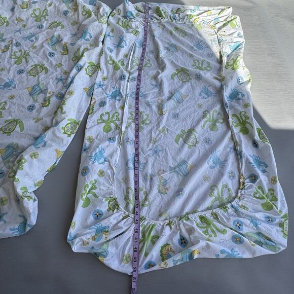 Pottery Barn Kids Ocean Critters Quilted Pillow Sham & Toddler Crib Set 2 Sheets - Picture 9 of 10